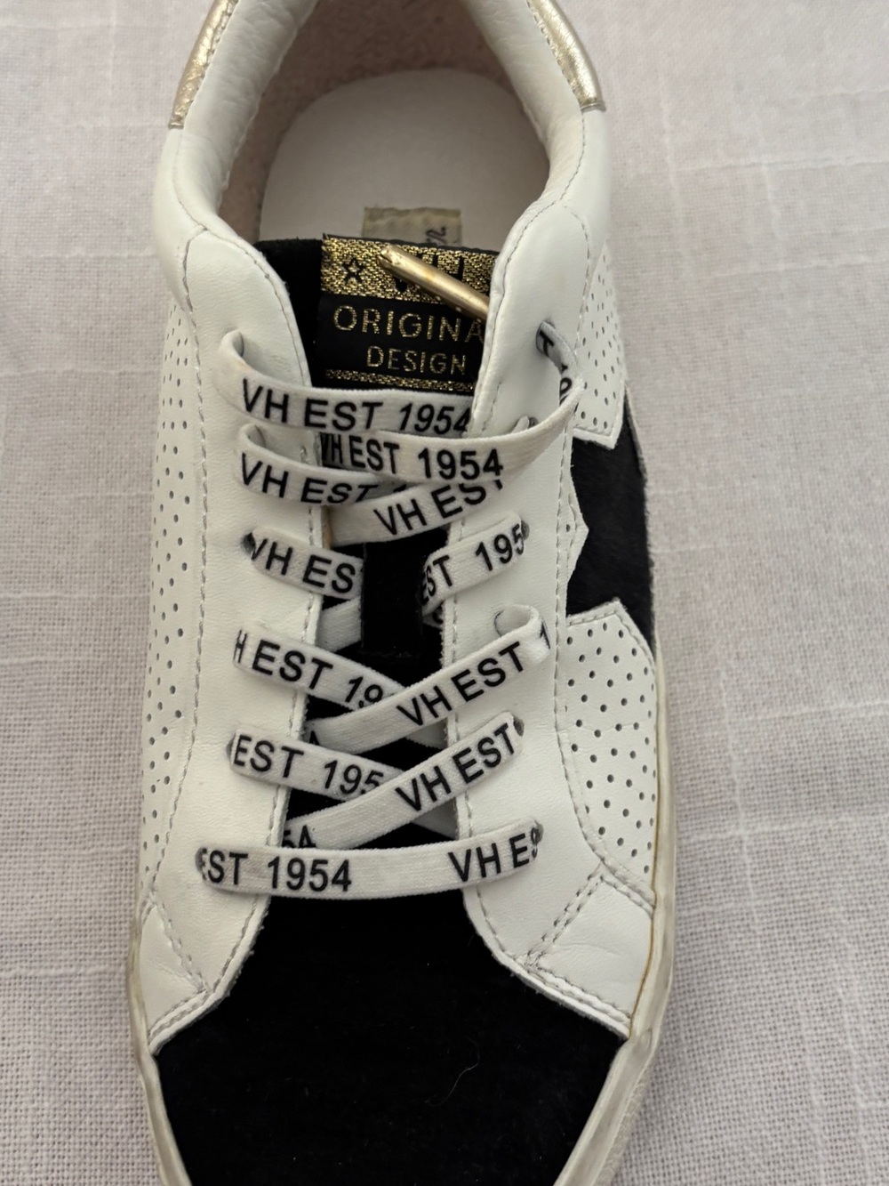 Vintage Havana Black White & Gold Leather Sneakers ~ Women’s Size 6 - Picture 11 of 11